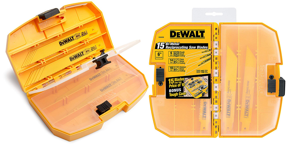 DEWALT DW4890 Bi-Metal Reciprocating Saw Blade Tough Case Set, 15-Piece